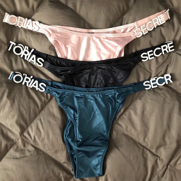 Victorias Secret Crystal Logo Brazilian Panties M